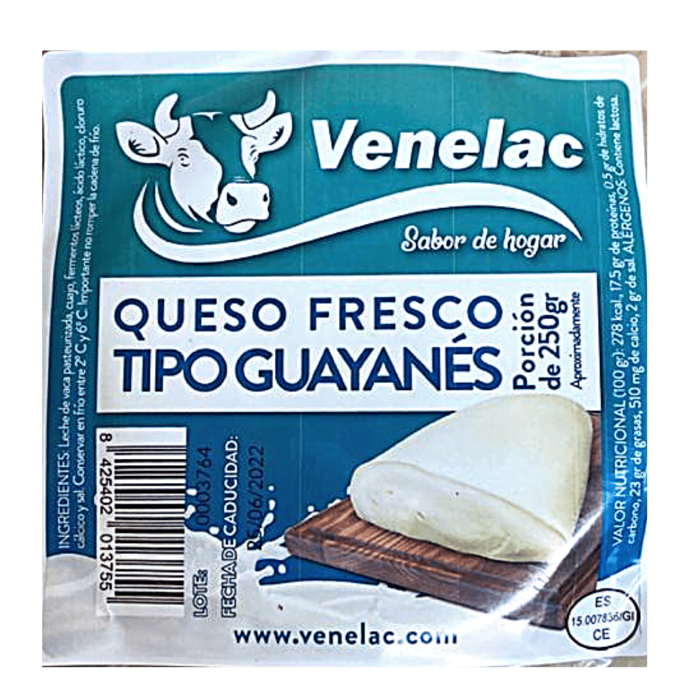 Queso Tipo Guayanés Venelac 250g